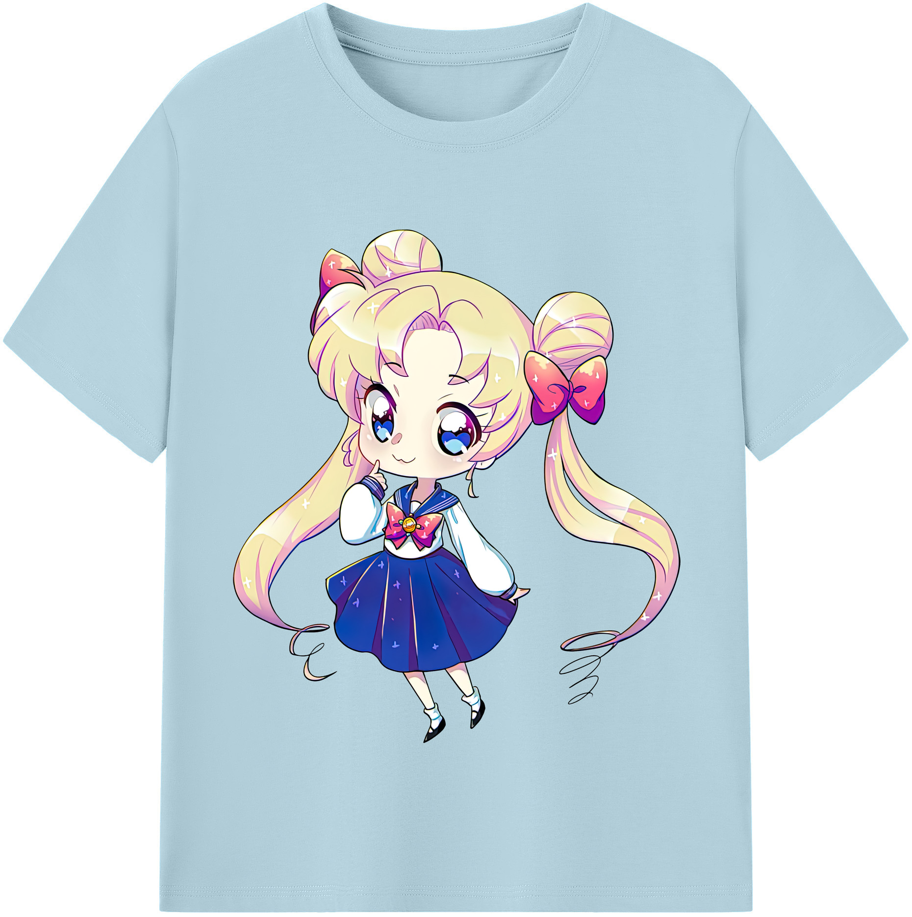 （画像用） 美少女戦士セーラームーン 月野 うさぎ つきの うさぎ Sailor Moon Tsukino Usagi 綿100％半袖Tシャツ（フロントプリント）